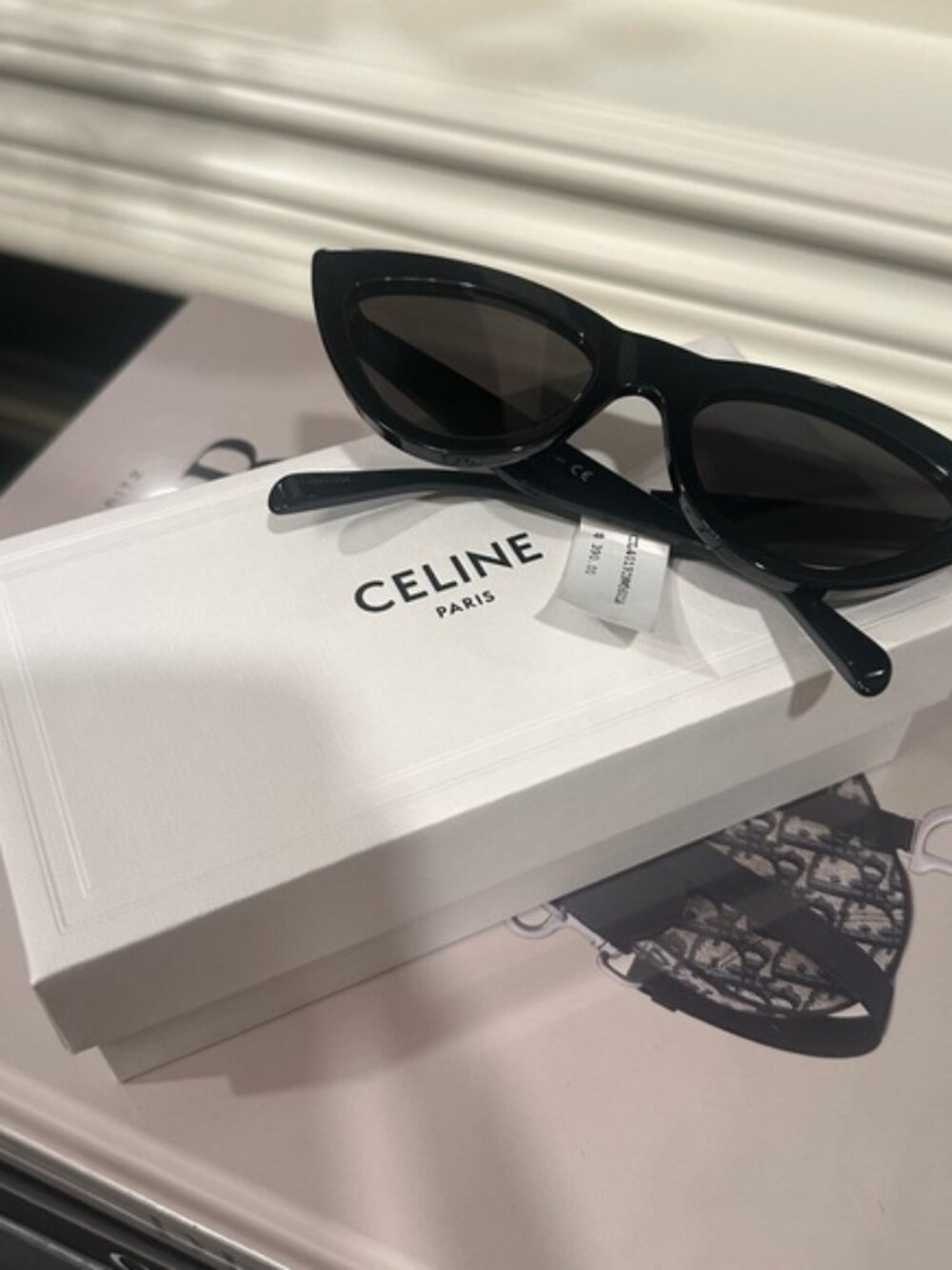Celine Sleek Black Cat-Eye Sunglasses
